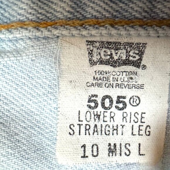 LEVI'S 2001 Vintage 505 Lower Rise Straight Leg Light Wash Y2K Made USA 10 MIS L - Picture 2 of 4